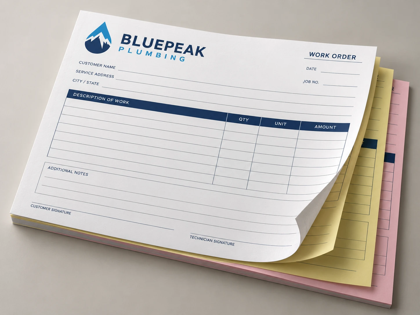 Carbonless forms design example