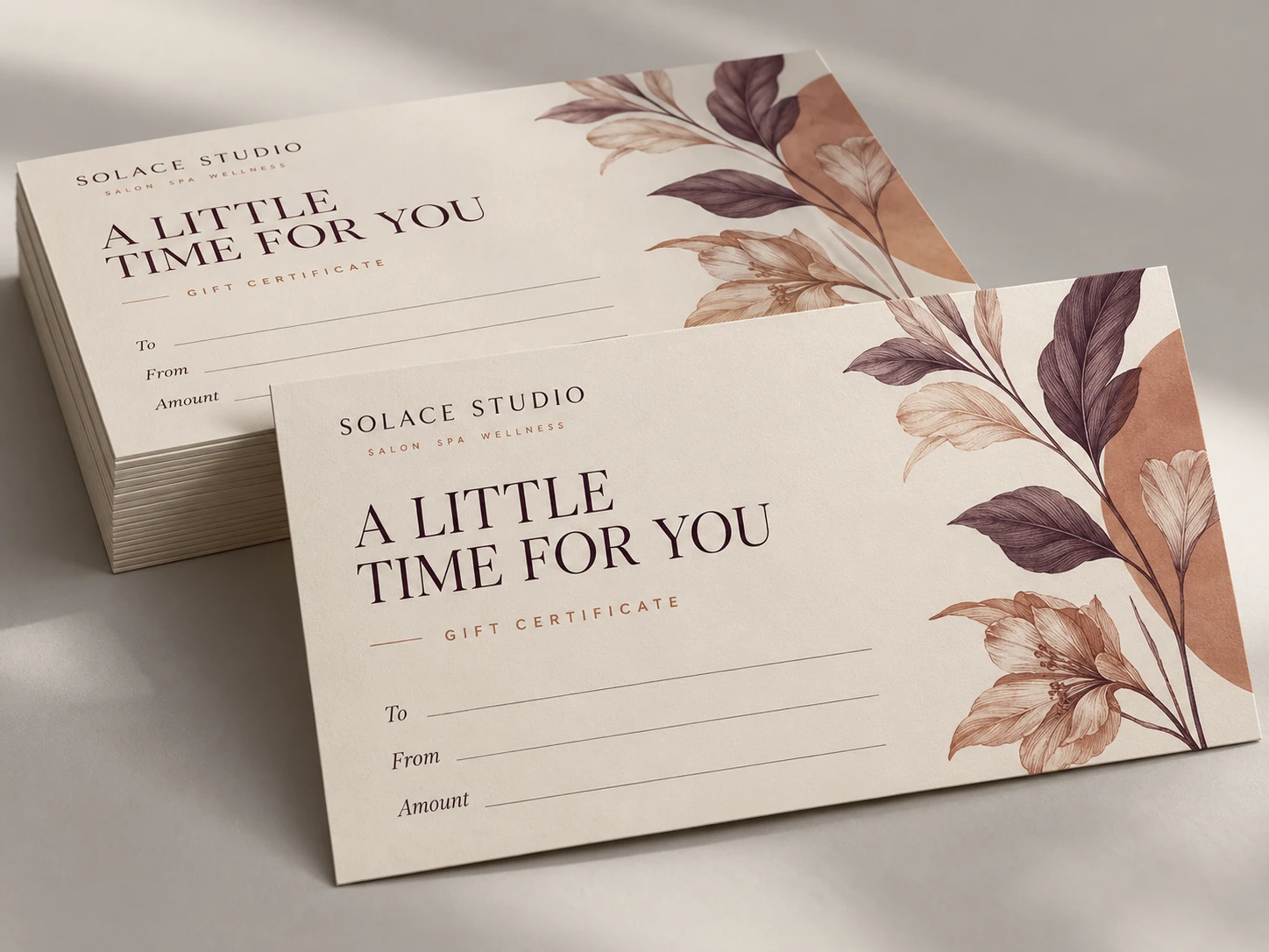 Gift certificates design example